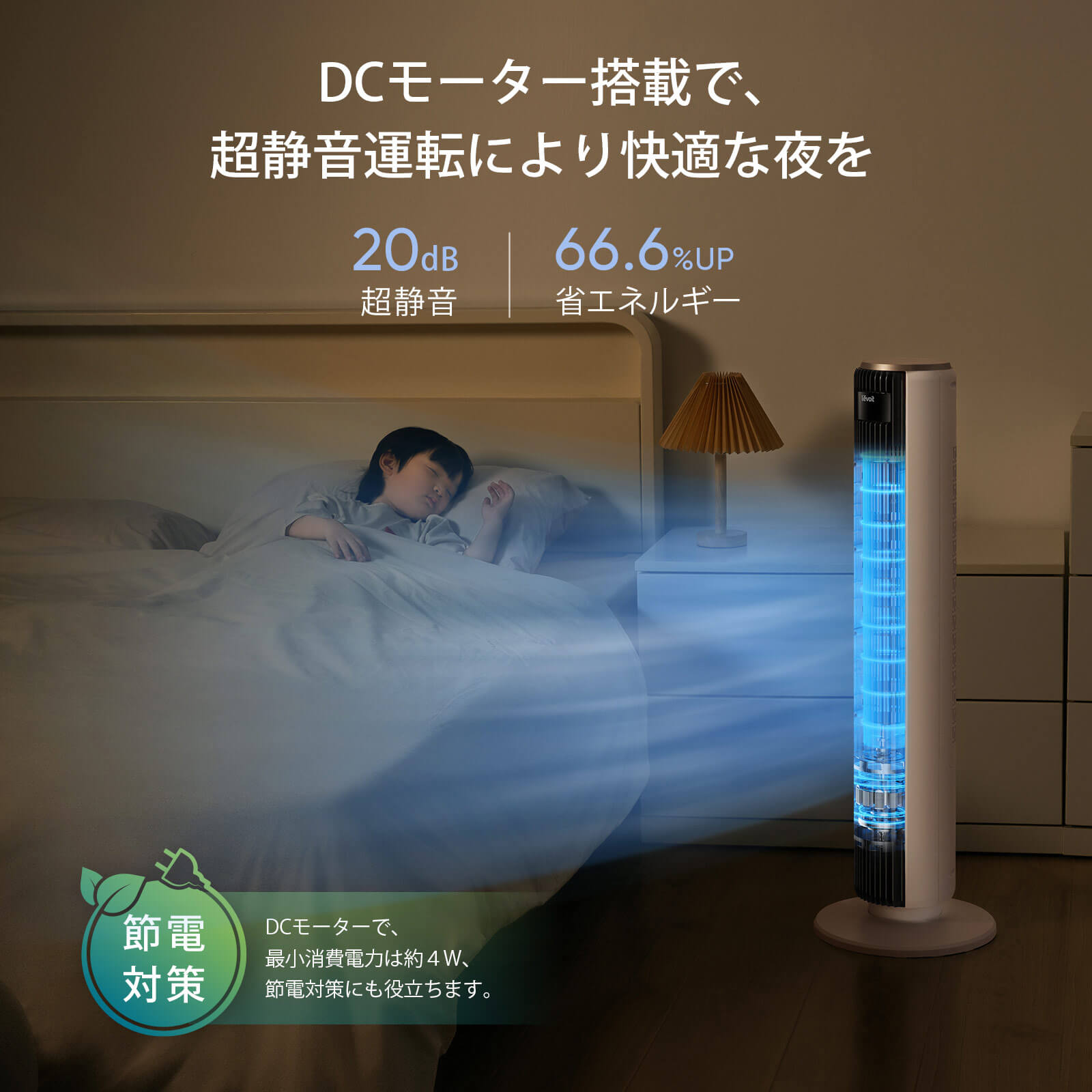 Levoit Classic 36インチ タワーファン(DCモーター搭載)