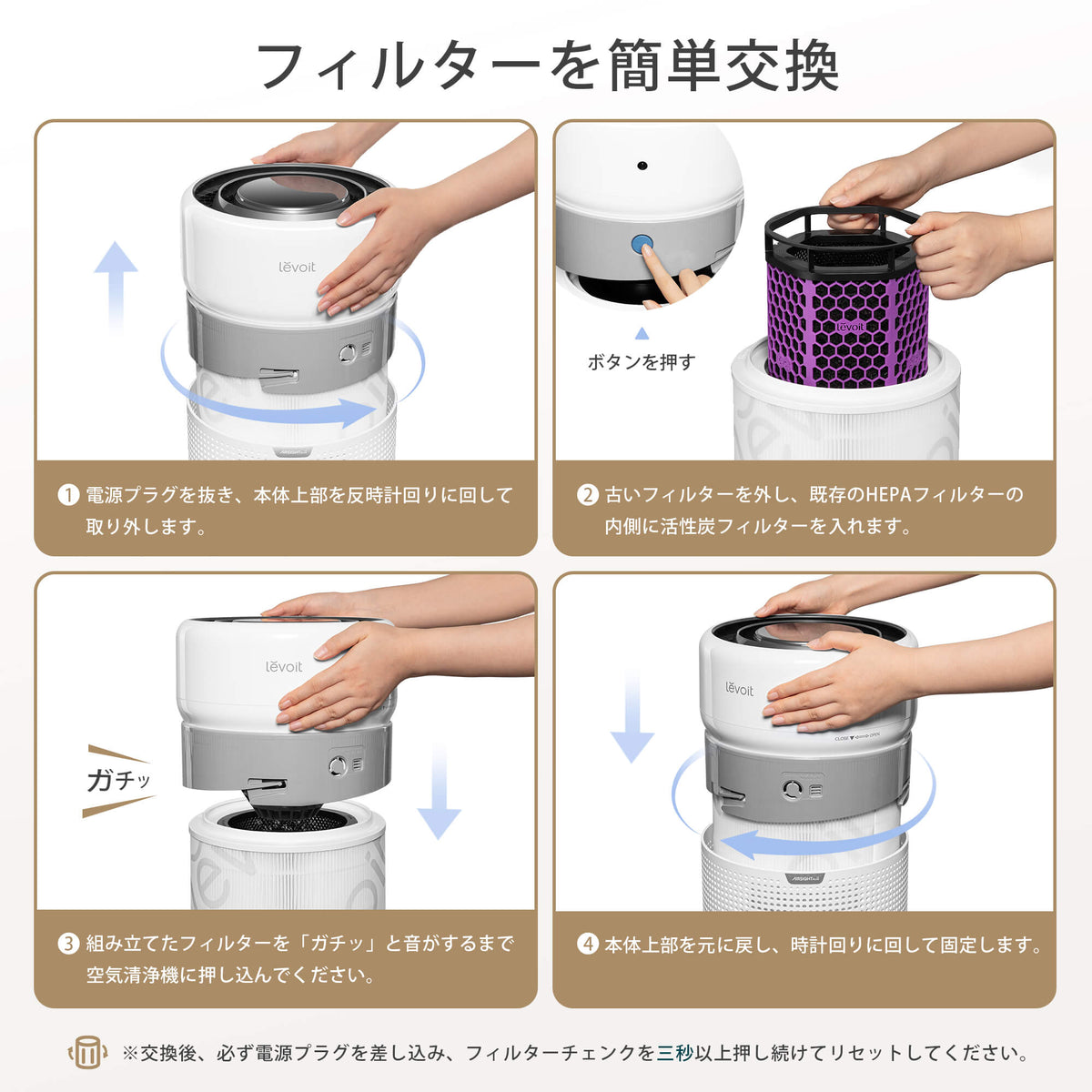 Levoit Eleva 300X 空気清浄機 交換用フィルター