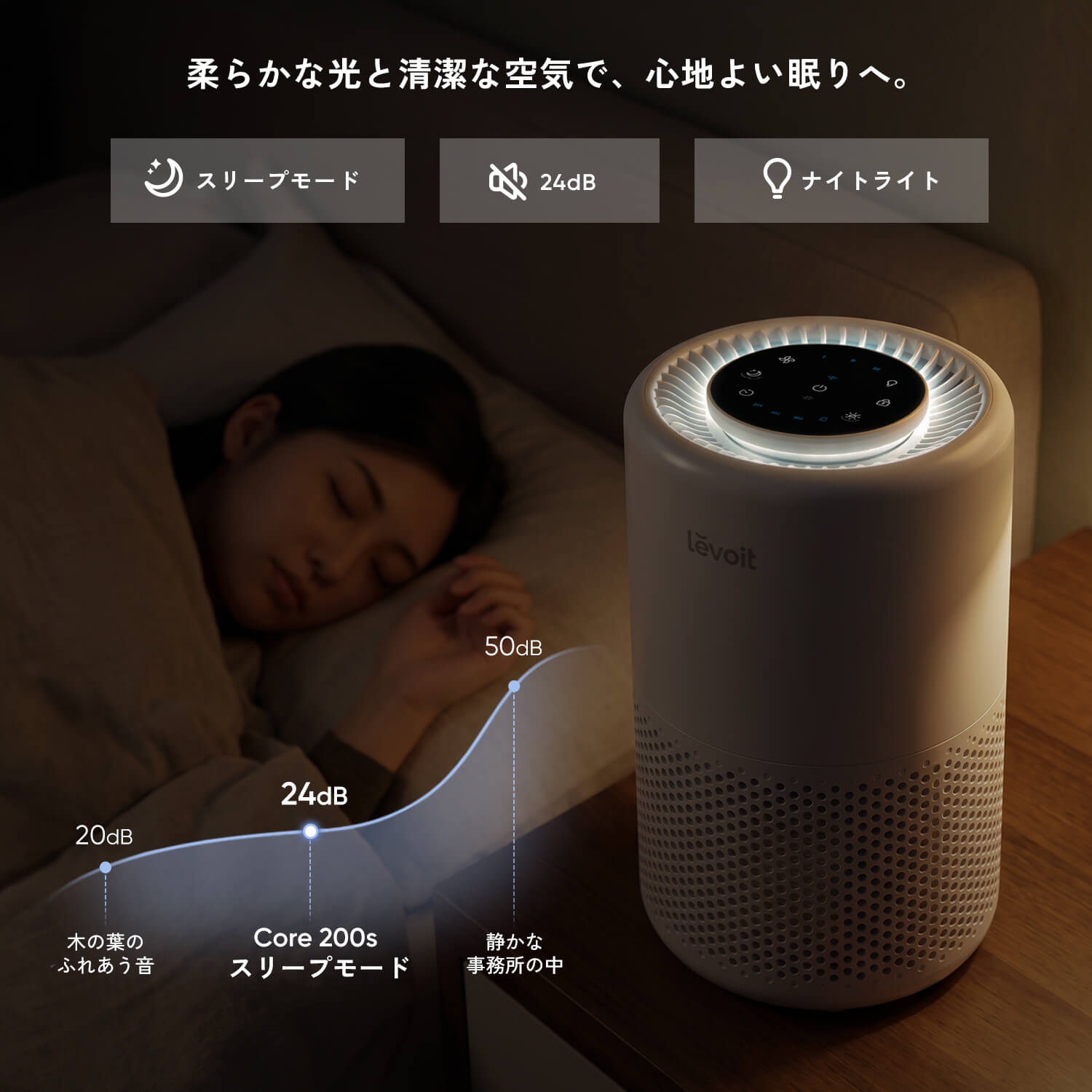 Levoit Core 200S ブラック　スマート空気清浄機 Levoit Core 200S 空気清浄機